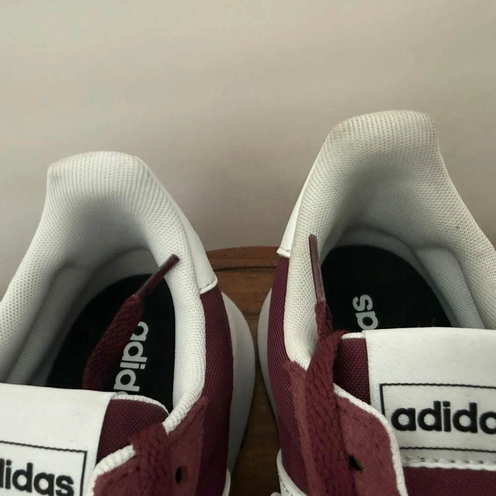 Adidas Run 60s 2.0 Mens Size 9 Burgundy White Retro Running Sneakers H00355 NWOB